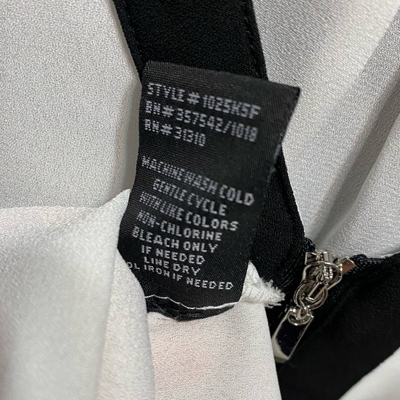 BCX Blouse Light Weight Sheer Partial Zip Blouse Top Shirt Size Small White - Picture 13 of 16